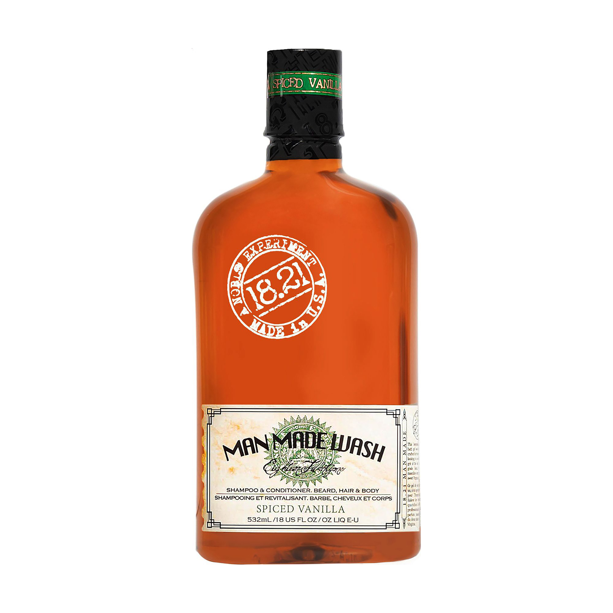 Чоловічий шампунь, гель для душу та кондиціонер 3 в 1 18.21 Man Made Wash, Spiced Vanilla, 532 мл